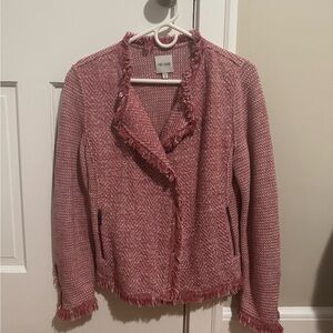 NIC+ZOE Rose Tweed Jacket with Fringe